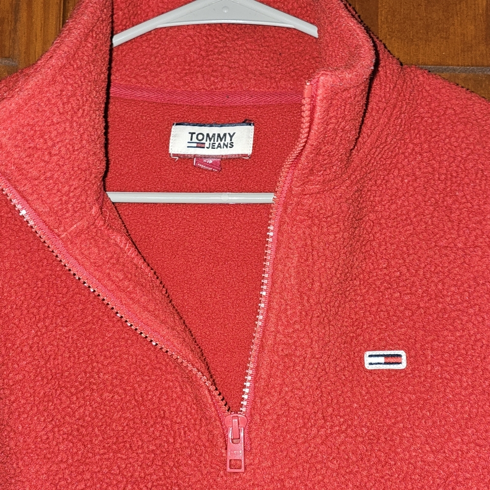 Tommy Hilfiger Vibrant Red Fleece Top‎